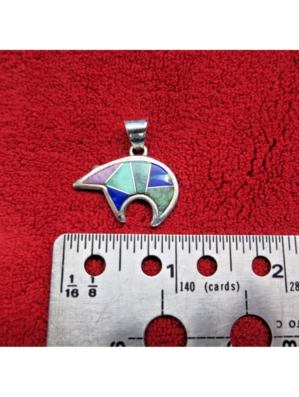 vintage Calvin Begay Dine Sterling bear pendant
